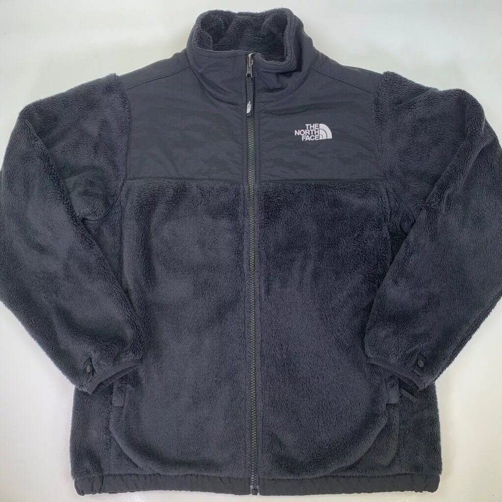 The North Face Girls Fleece Jacket Black Full Zipper Pockets Mock Neck XL 18 - Picture 3 of 12